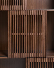 Load image into Gallery viewer, Beyla shelf unit in ash veneer and solid ash wood with walnut finish 84.5 x 170cm FSC 100% - image 8