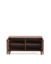Load image into Gallery viewer, Beyla shoe cabinet with 2 doors in ash veneer and solid ash wood with walnut-tone finish 98.5 cm FSC 100% - image 4