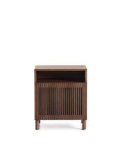 Load image into Gallery viewer, Beyla bedside table in ash veneer and solid ash wood with walnut finish 53 x 62.5cm FSC 100% - image 2