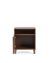 Load image into Gallery viewer, Beyla bedside table in ash veneer and solid ash wood with walnut finish 53 x 62.5cm FSC 100% - image 4