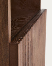 Load image into Gallery viewer, Beyla bedside table in ash veneer and solid ash wood with walnut finish 53 x 62.5cm FSC 100% - image 8