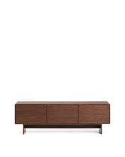 Load image into Gallery viewer, Norlen 3-door TV stand in walnut veneer FSC Mix Credit 150 x 40cm