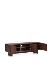 Load image into Gallery viewer, Norlen 3-door TV stand in walnut veneer FSC Mix Credit 150 x 40cm - image 4