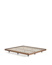 Load image into Gallery viewer, Norlen bed base in walnut veneer with dark finish for 160 x 200cm mattress FSC Mix Credit - image 4