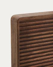 Load image into Gallery viewer, Norlen headboard in walnut veneer with dark finish and LED light for a bed up to 160 cm FSC Mix Credit UK adapter - image 8