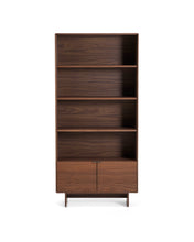 Load image into Gallery viewer, Norlen walnut veneer shelving unit FSC Mix Credit 90 x 190cm