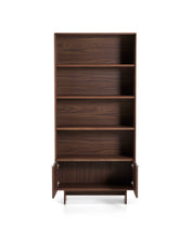 Load image into Gallery viewer, Norlen walnut veneer shelving unit FSC Mix Credit 90 x 190cm - image 3