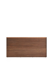 Load image into Gallery viewer, Norlen headboard in walnut veneer with dark finish and LED light for a bed up to 180 cm FSC Mix Credit UK adapter - image 2