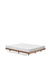 Load image into Gallery viewer, Norlen bed base in walnut veneer with dark finish for 180 x 200cm mattress FSC Mix Credit - image 2