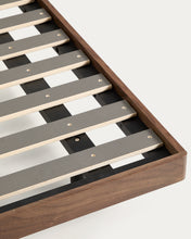 Load image into Gallery viewer, Norlen bed base in walnut veneer with dark finish for 180 x 200cm mattress FSC Mix Credit - image 5