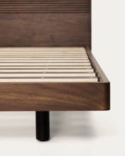 Load image into Gallery viewer, Norlen bed walnut veneer with dark finish and LED light for 180 x 200 cm mattress FSC Mix Credit UK adapter - image 14