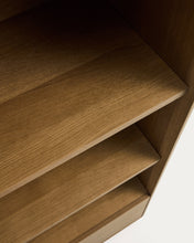 Load image into Gallery viewer, Arelida shelving unit made of oak veneer and solid oak wood with light brown finish 90 x 185 cm FSC Mix Credit - image 8