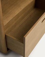 Load image into Gallery viewer, Arelida shelving unit made of oak veneer and solid oak wood with light brown finish 90 x 185 cm FSC Mix Credit - image 9