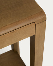 Load image into Gallery viewer, Arelida console table made of oak veneer and solid oak wood with light brown finish 112 x 80 cm FSC Mix Credit - image 7