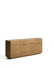 Load image into Gallery viewer, Arelida sideboard in oak veneer and solid oak wood with light brown finish 200 x 80 cm FSC Mix Credit - image 2