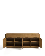 Load image into Gallery viewer, Arelida sideboard in oak veneer and solid oak wood with light brown finish 200 x 80 cm FSC Mix Credit - image 3