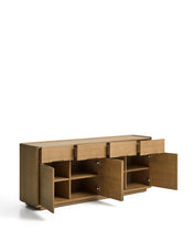 Load image into Gallery viewer, Arelida sideboard in oak veneer and solid oak wood with light brown finish 200 x 80 cm FSC Mix Credit - image 4