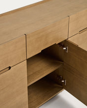 Load image into Gallery viewer, Arelida sideboard in oak veneer and solid oak wood with light brown finish 200 x 80 cm FSC Mix Credit - image 7