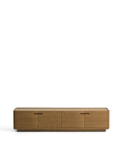 Load image into Gallery viewer, Arelida TV stand made of oak veneer and solid oak wood with light brown finish 200 x 44 cm FSC Mix Credit
