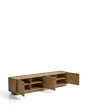 Load image into Gallery viewer, Arelida TV stand made of oak veneer and solid oak wood with light brown finish 200 x 44 cm FSC Mix Credit - image 4