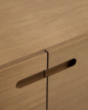 Load image into Gallery viewer, Arelida TV stand made of oak veneer and solid oak wood with light brown finish 200 x 44 cm FSC Mix Credit - image 9