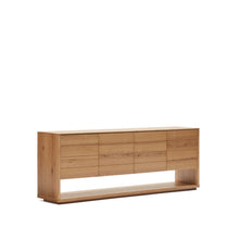 Load image into Gallery viewer, Alguema sideboard with 4 doors in oak veneer with natural finish, 200 x 74 cm - image 5