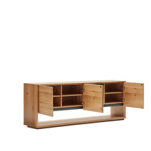 Load image into Gallery viewer, Alguema sideboard with 4 doors in oak veneer with natural finish, 200 x 74 cm - image 7