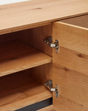 Load image into Gallery viewer, Alguema sideboard with 3 doors in oak veneer with natural finish, 151 x 73 cm - image 12