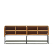 Load image into Gallery viewer, Vedrana 3 door sideboard in oak veneer with steel legs, 195 x 80 cm - image 3