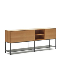 Load image into Gallery viewer, Vedrana 3 door sideboard in oak veneer with steel legs, 195 x 80 cm - image 5