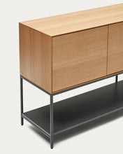 Load image into Gallery viewer, Vedrana 3 door sideboard in oak veneer with steel legs, 195 x 80 cm - image 10