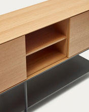 Load image into Gallery viewer, Vedrana 3 door sideboard in oak veneer with steel legs, 195 x 80 cm - image 11