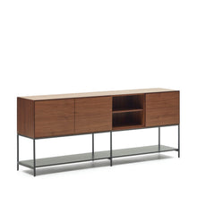 Load image into Gallery viewer, Vedrana 3 door sideboard in walnut veneer with steel legs, 195 x 80 cm - image 6