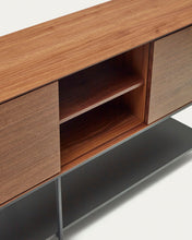 Load image into Gallery viewer, Vedrana 3 door sideboard in walnut veneer with steel legs, 195 x 80 cm - image 11