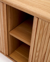 Load image into Gallery viewer, Mailen 2 door sideboard in ash veneer with a natural finish 180 x 75 cm - image 11