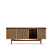 Load image into Gallery viewer, Elan sideboard 2 doors and 2 drawers veneer and solid walnut and cord 180x73cm FSC Mix Credit