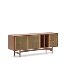 Load image into Gallery viewer, Elan sideboard 2 doors and 2 drawers veneer and solid walnut and cord 180x73cm FSC Mix Credit - image 4