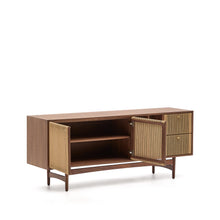 Load image into Gallery viewer, Elan sideboard 2 doors and 2 drawers veneer and solid walnut and cord 180x73cm FSC Mix Credit - image 5