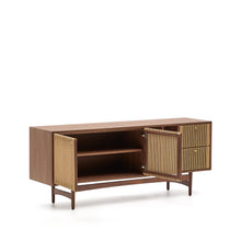 Load image into Gallery viewer, Elan sideboard 2 doors and 2 drawers veneer and solid walnut and cord 180x73cm FSC Mix Credit - image 6