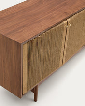 Load image into Gallery viewer, Elan sideboard 2 doors and 2 drawers veneer and solid walnut and cord 180x73cm FSC Mix Credit - image 9