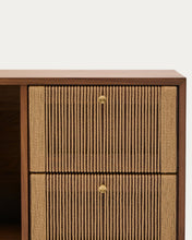 Load image into Gallery viewer, Elan sideboard 2 doors and 2 drawers veneer and solid walnut and cord 180x73cm FSC Mix Credit - image 11