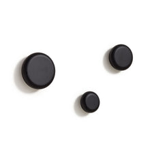 Load image into Gallery viewer, Nadue set of 3 solid beech wood wall hooks with a black finish
