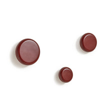 Load image into Gallery viewer, Nadue set of 3 solid beech wood wall hooks with a maroon finish - image 2