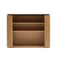 Load image into Gallery viewer, Licia solid mango wood bookshelf with painted black metal, 120 x 90 cm