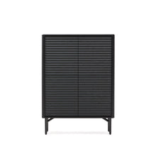 Load image into Gallery viewer, Lenon tall sideboard, 4 doors solid wood and black oak veneer 104,5x144 cm FSC Mix Credit