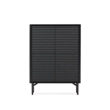 Load image into Gallery viewer, Lenon tall sideboard, 4 doors solid wood and black oak veneer 104,5x144 cm FSC Mix Credit - image 2
