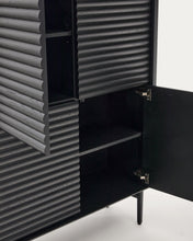 Load image into Gallery viewer, Lenon tall sideboard, 4 doors solid wood and black oak veneer 104,5x144 cm FSC Mix Credit - image 9