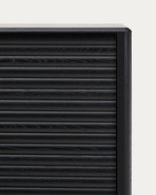 Load image into Gallery viewer, Lenon tall sideboard, 4 doors solid wood and black oak veneer 104,5x144 cm FSC Mix Credit - image 10
