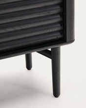 Load image into Gallery viewer, Lenon tall sideboard, 4 doors solid wood and black oak veneer 104,5x144 cm FSC Mix Credit - image 13