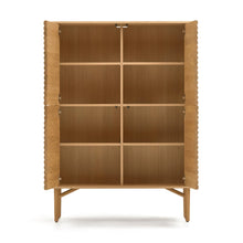 Load image into Gallery viewer, Lenon tall console with 4 oak wood doors and an oak veneer, 104.5 x 144 cm FSC MIX Credit - image 5